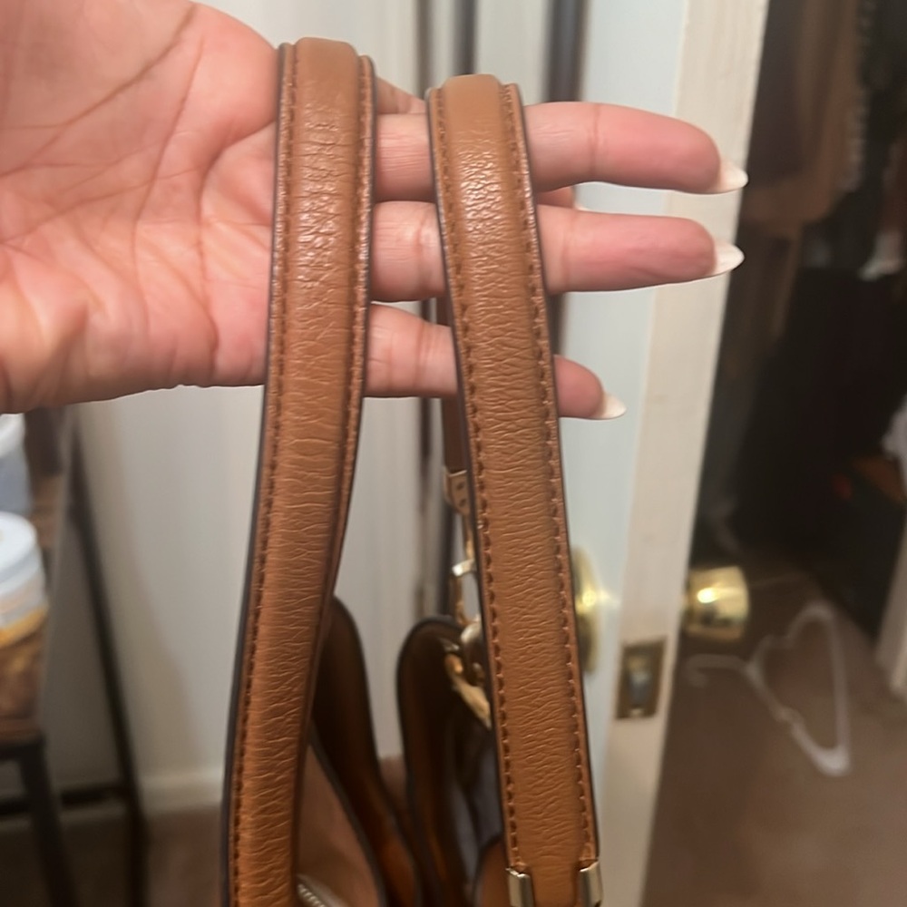 Michael Kors Brown Leather Hobo Bag with MK Charm - Picture 6 of 7
